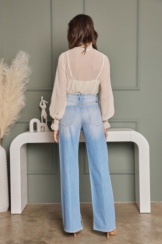 Kvinders Flared Jeans Høj Talje Denim 1