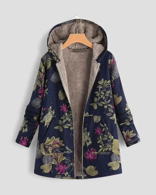 Kvinders Fleecejakke med Hætte og Blomsterdesign 2