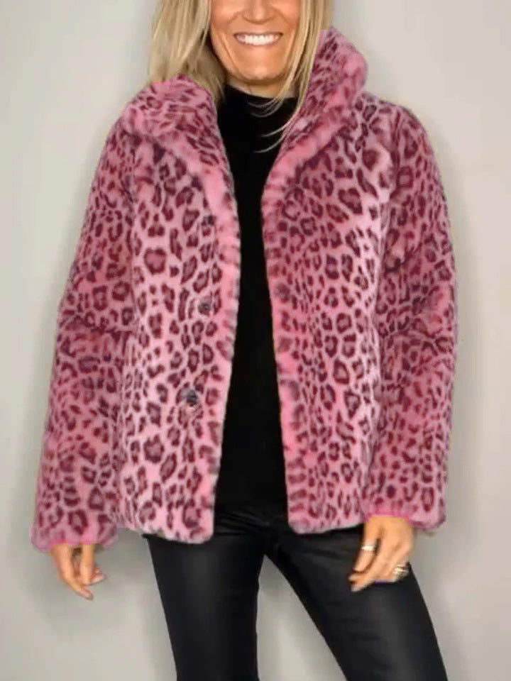 Kvinders Frakke - Oversized Pasform - Notched Krave - Leopard Print 6
