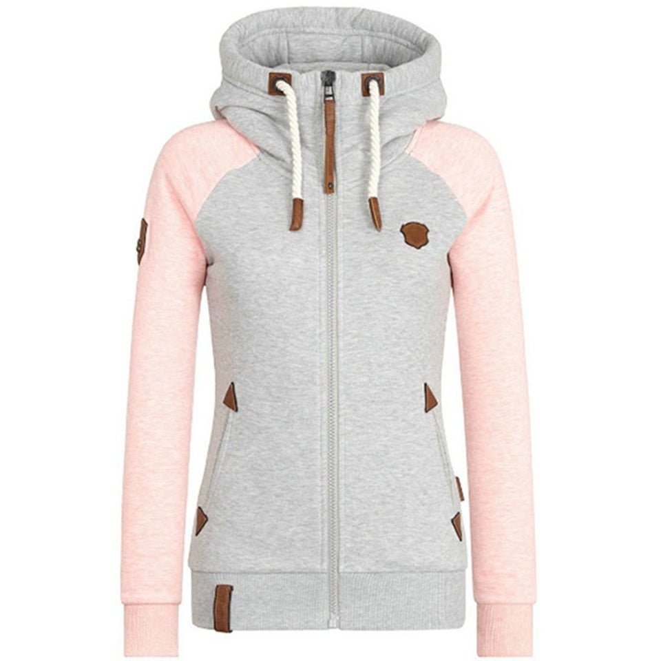 Kvinders Hættetrøje med Lynlås Casual Stil 4