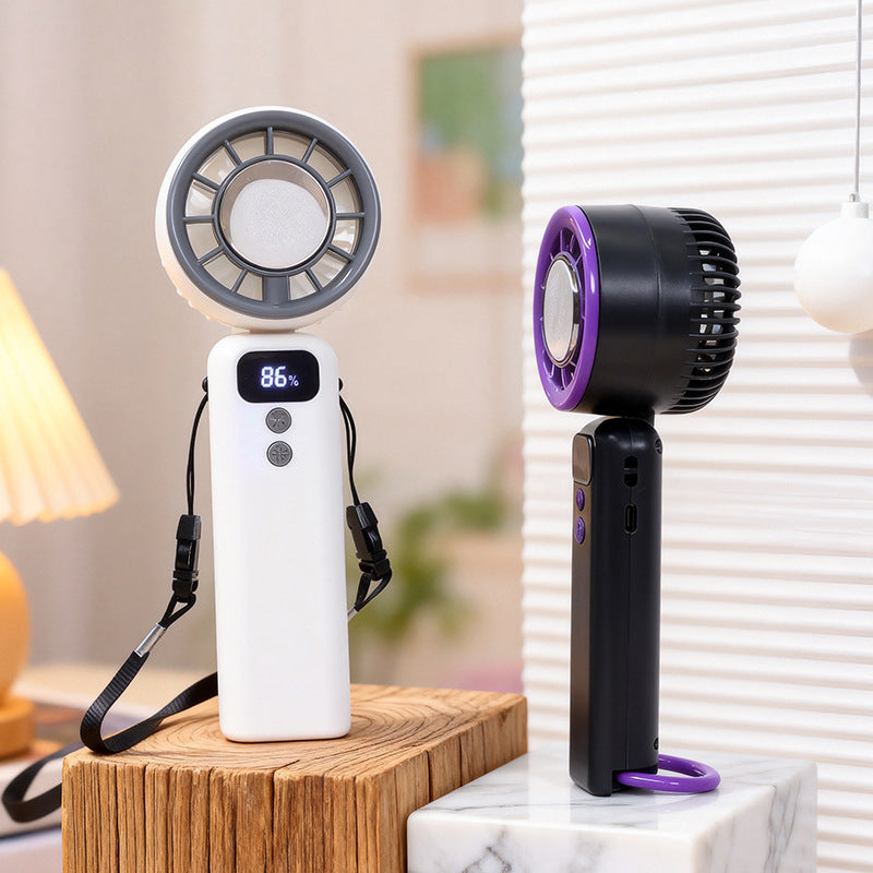 Kvinders Håndventilator med LED-display og USB-opladning 5