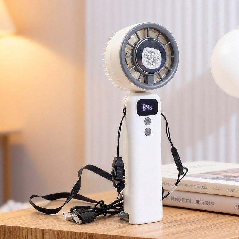 Kvinders Håndventilator med LED-display og USB-opladning 6