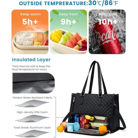 Kvinders Isoleret Frokosttaske Med Flere Rum 6