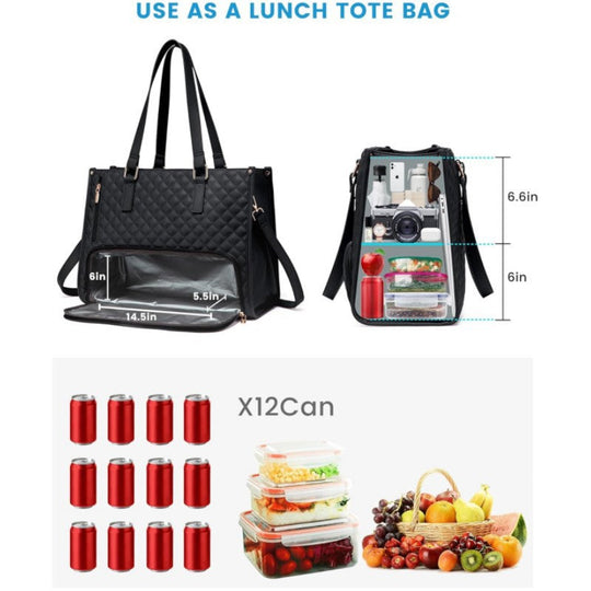 Kvinders Isoleret Frokosttaske Med Flere Rum 8