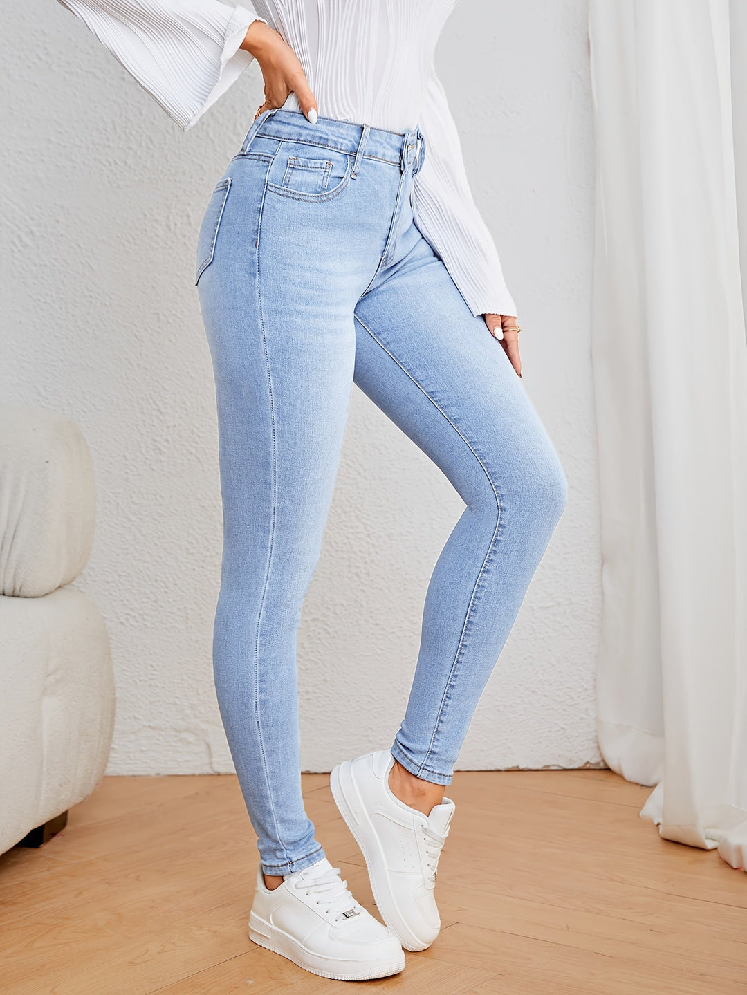 Kvinders Jeans Høj Talje Slim Fit 2