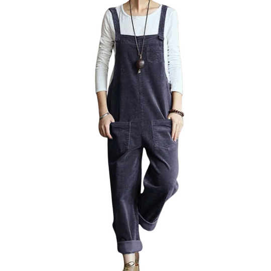 Kvinders Jumpsuit i Fløjl med Løs Pasform 0