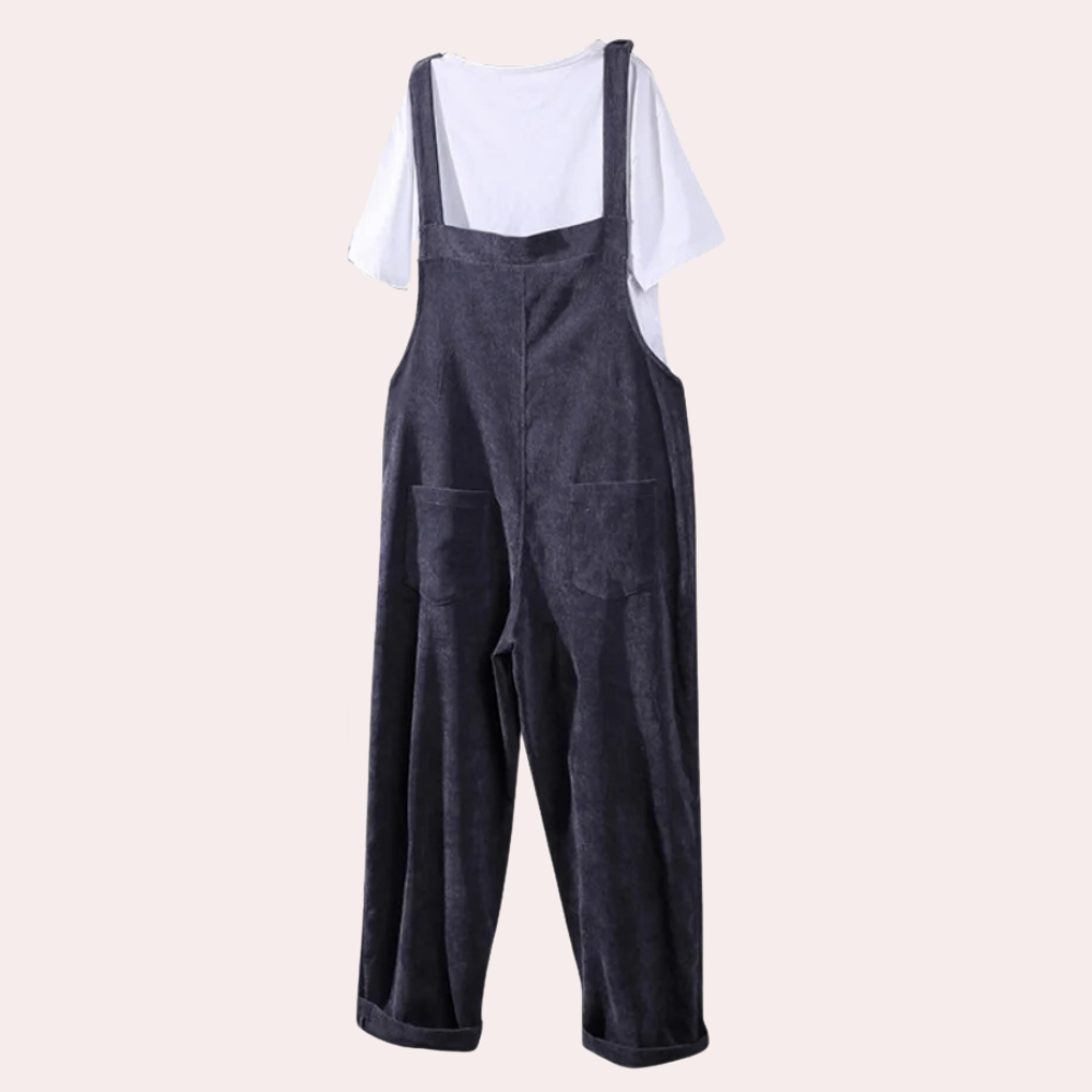 Kvinders Jumpsuit i Fløjl med Løs Pasform 2