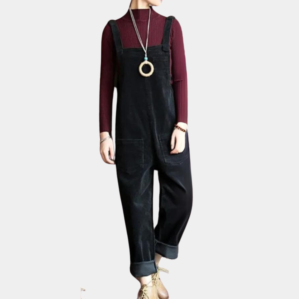 Kvinders Jumpsuit i Fløjl med Løs Pasform 4