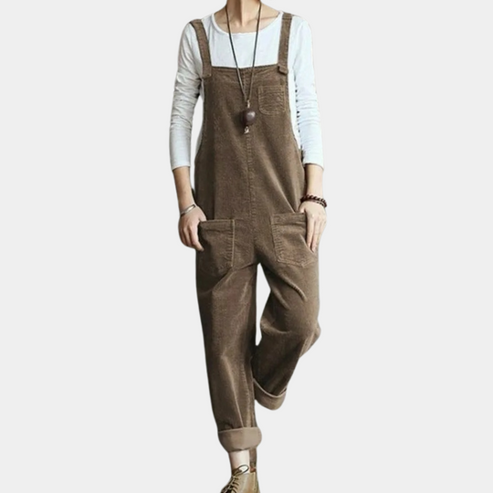 Kvinders Jumpsuit i Fløjl med Løs Pasform 6