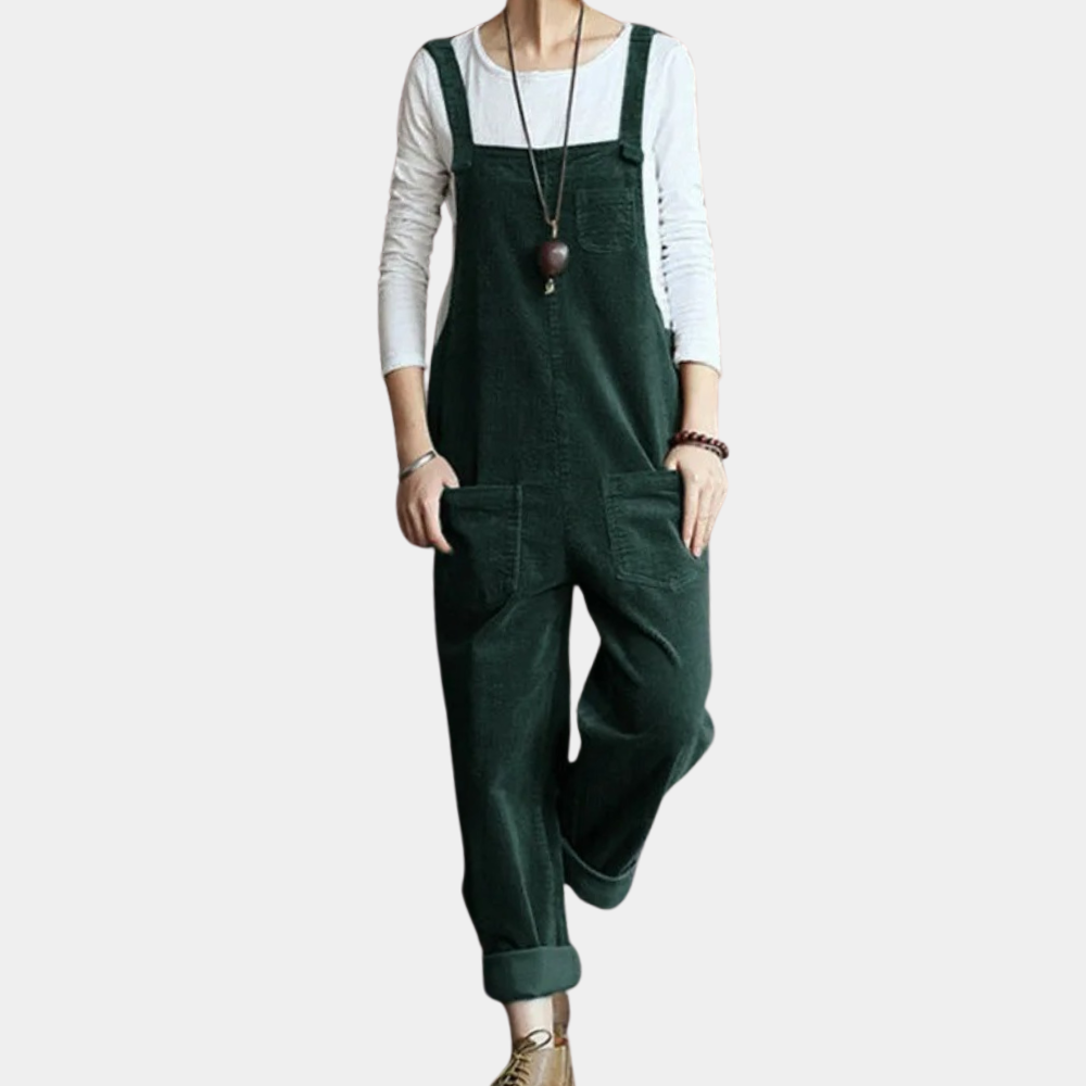 Kvinders Jumpsuit i Fløjl med Løs Pasform 7