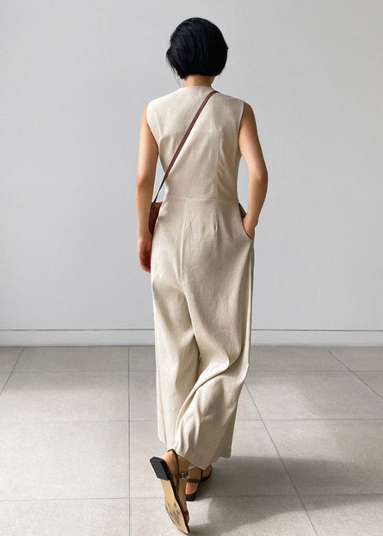Kvinders Jumpsuit med V-hals og Knaplommer 4