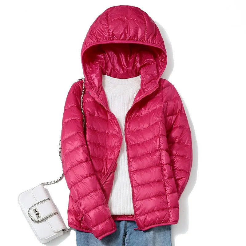 Kvinders Kort Pufferjakke Ultralight Casual Trendy 1