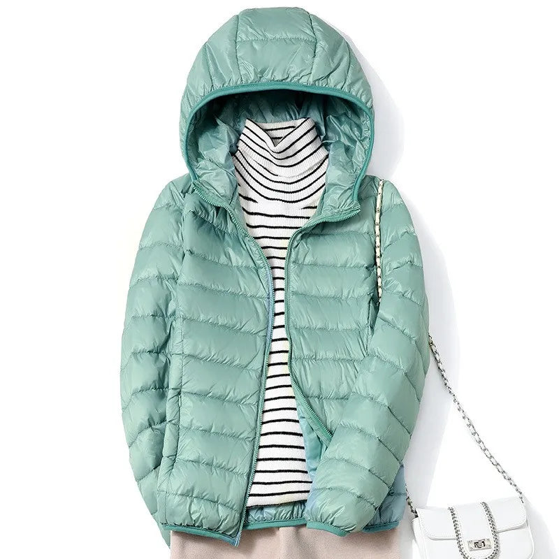 Kvinders Kort Pufferjakke Ultralight Casual Trendy 2