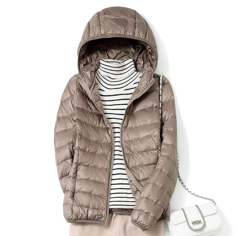 Kvinders Kort Pufferjakke Ultralight Casual Trendy 3
