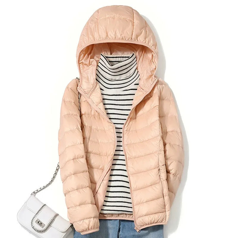 Kvinders Kort Pufferjakke Ultralight Casual Trendy 4