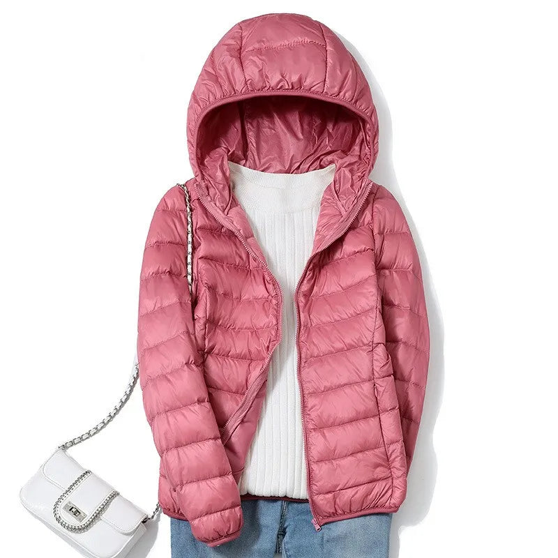 Kvinders Kort Pufferjakke Ultralight Casual Trendy 5