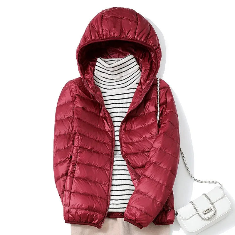 Kvinders Kort Pufferjakke Ultralight Casual Trendy 7