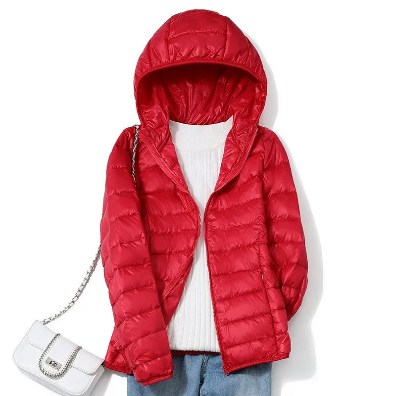 Kvinders Kort Pufferjakke Ultralight Casual Trendy 8