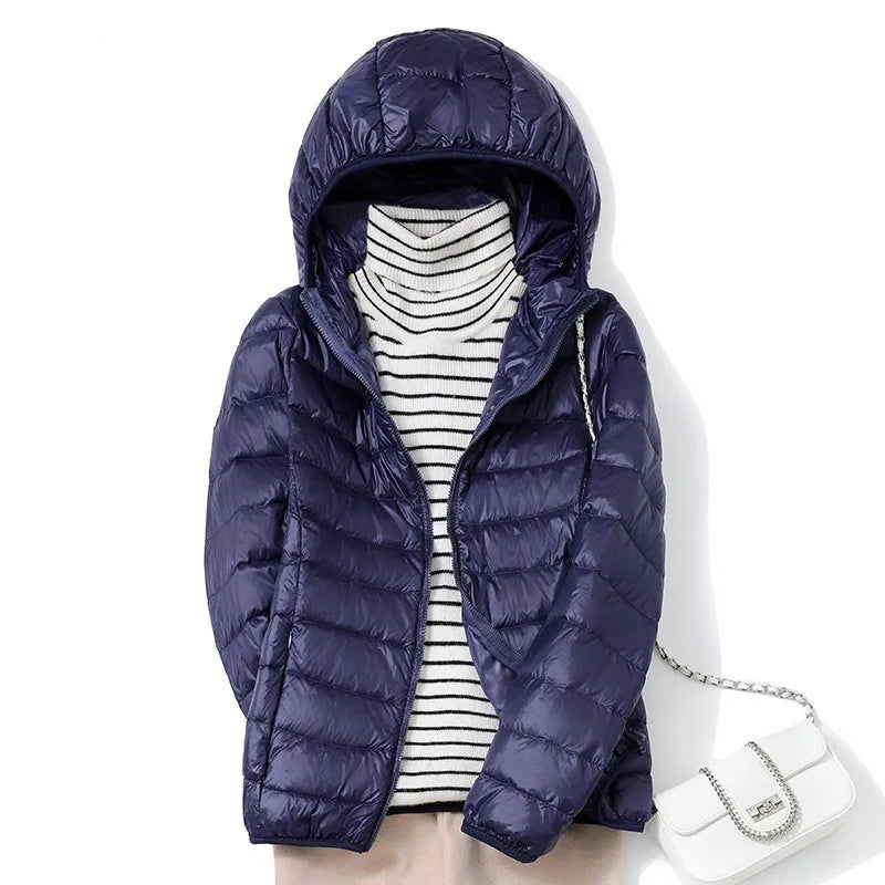Kvinders Kort Pufferjakke Ultralight Casual Trendy 9
