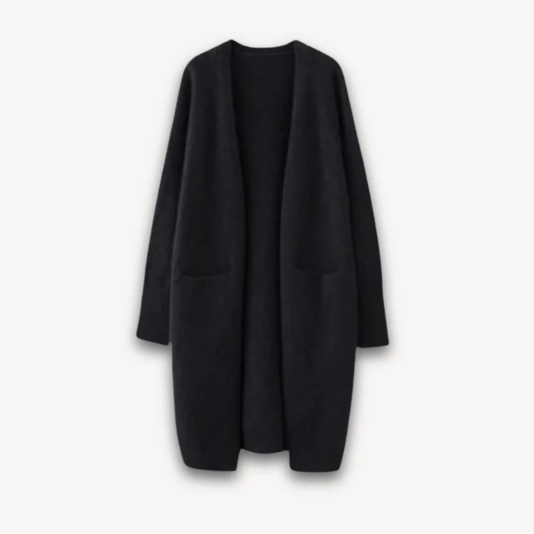 Kvinders Lang Cardigan Åben Front 1