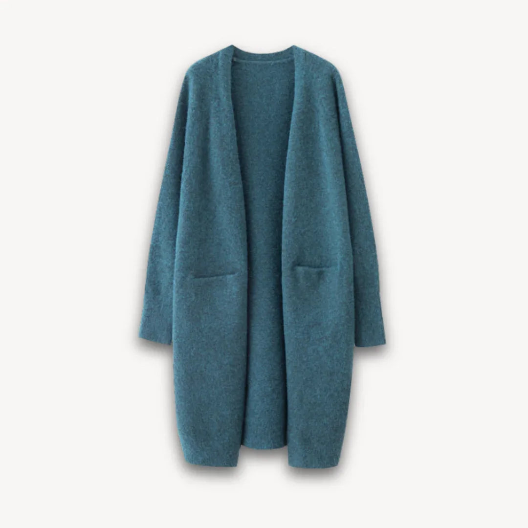 Kvinders Lang Cardigan Åben Front 2