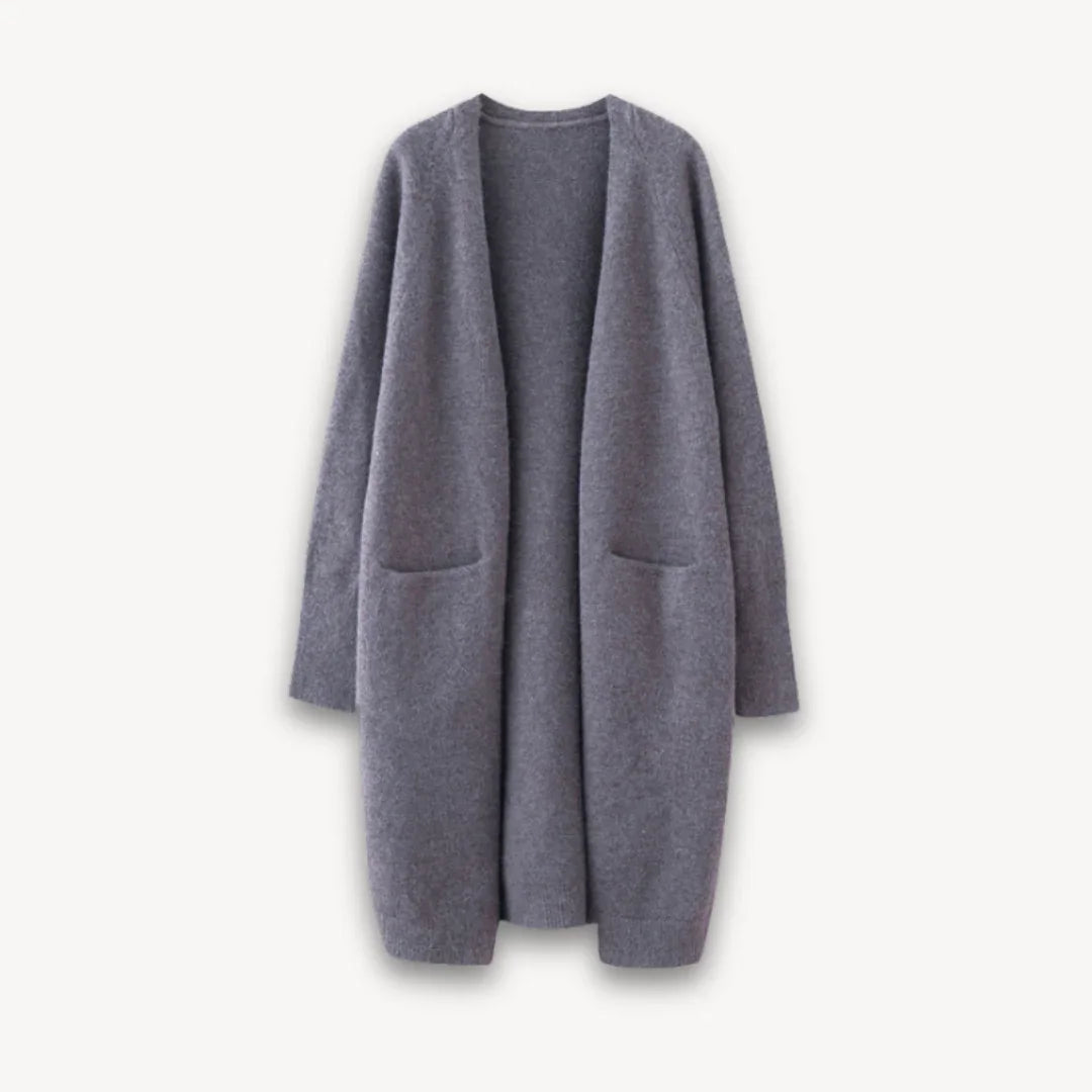 Kvinders Lang Cardigan Åben Front 3