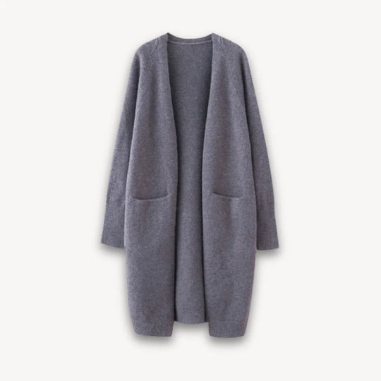Kvinders Lang Cardigan Åben Front 3