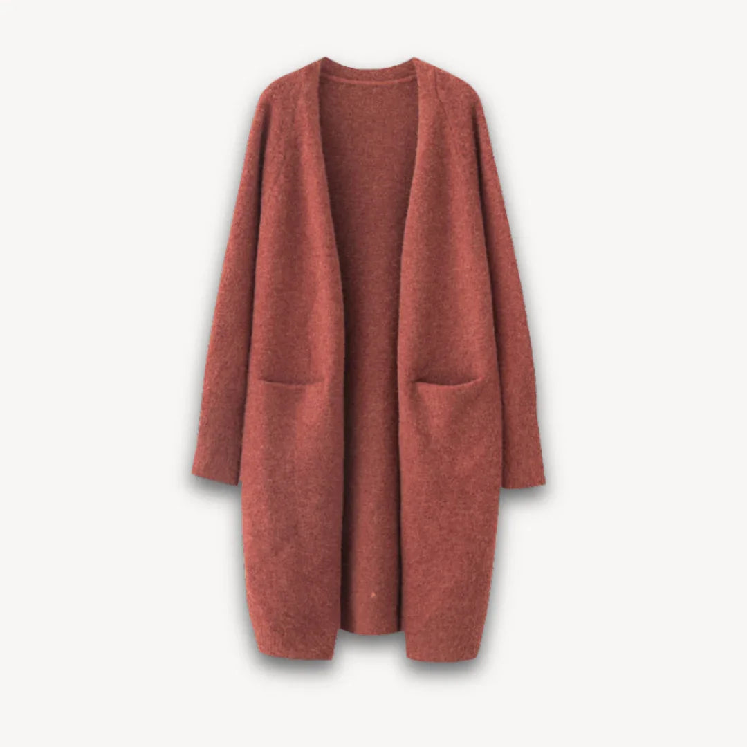 Kvinders Lang Cardigan Åben Front 4