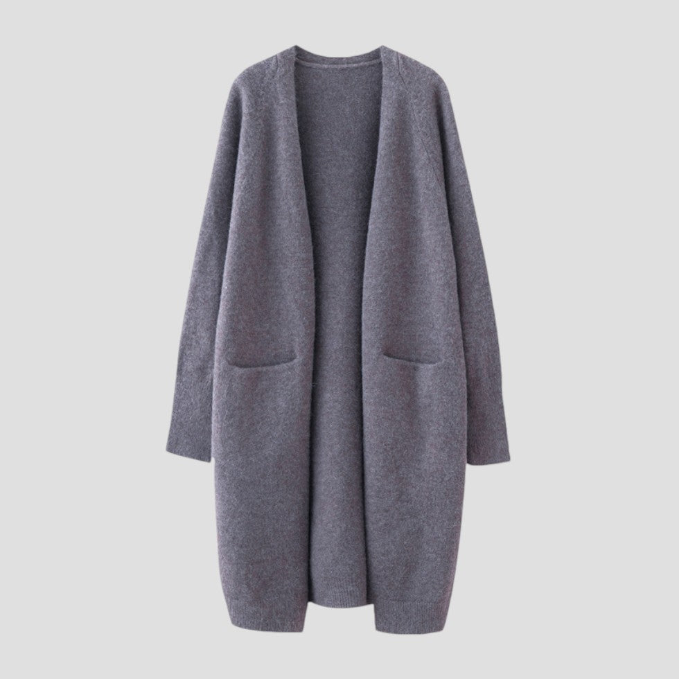 Kvinders Lang Cardigan med Åben Front 7