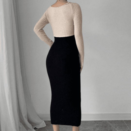 Kvinders Langærmet Kjole Justeret Design Polyester 2