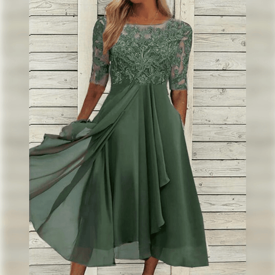 Kvinders Maxi Kjole Asymmetrisk A-Linje Blonder 2