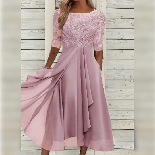 Kvinders Maxi Kjole Asymmetrisk A-Linje Blonder 7