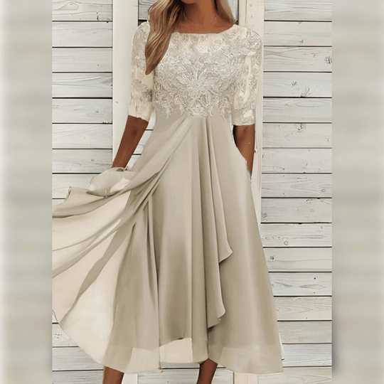 Kvinders Maxi Kjole Asymmetrisk A-Linje Blonder 8