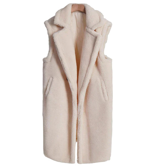 Kvinders Mid-Length Teddy Coat Oversized Pasform 0