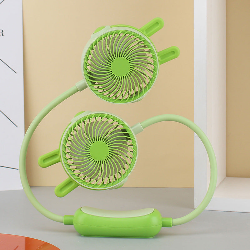 Kvinders Mini Halsventilator Bærbar med Dobbelt Blæser 12