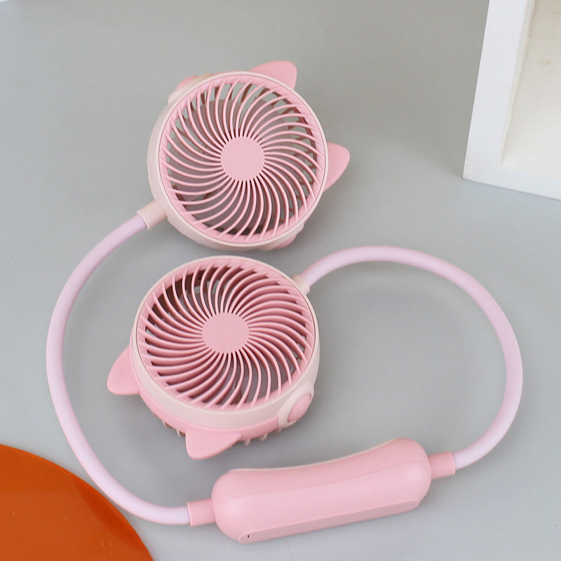 Kvinders Mini Halsventilator Bærbar med Dobbelt Blæser 6
