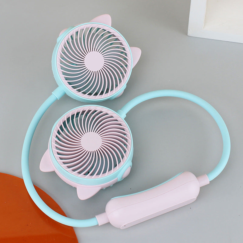 Kvinders Mini Halsventilator Bærbar med Dobbelt Blæser 8