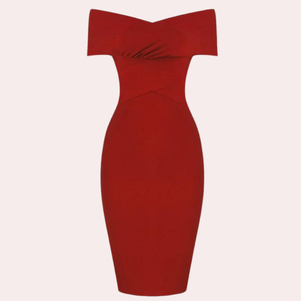 Kvinders Off-Shoulder Kjole med Sofistikeret Design 2