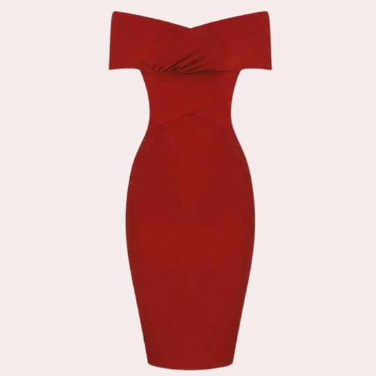 Kvinders Off-Shoulder Kjole med Sofistikeret Design 2