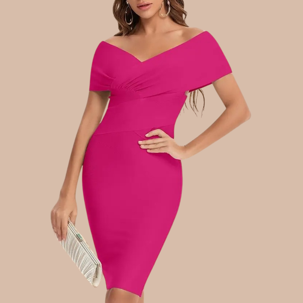 Kvinders Off-Shoulder Kjole med Sofistikeret Design 4