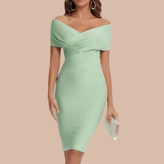 Kvinders Off-Shoulder Kjole med Sofistikeret Design 5