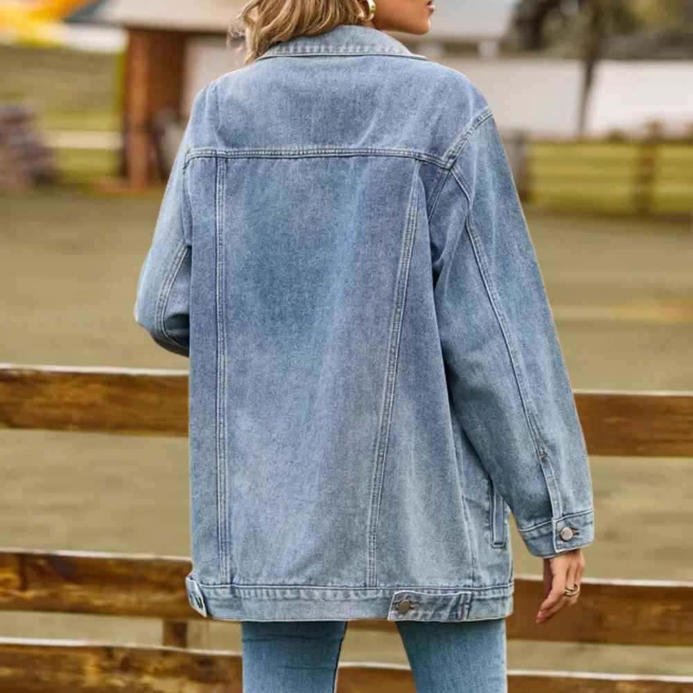 Kvinders Oversize Retrojakke med Klassisk Design 2