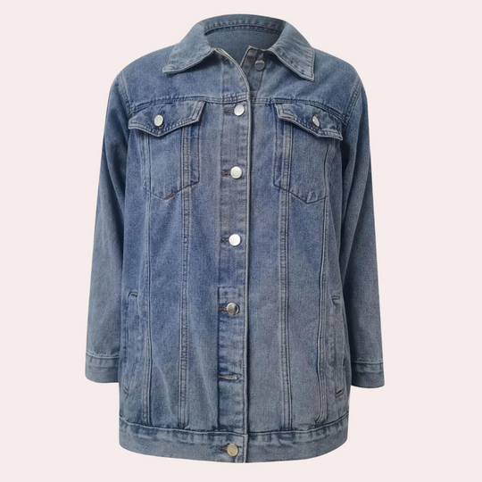 Kvinders Oversize Retrojakke med Klassisk Design 4