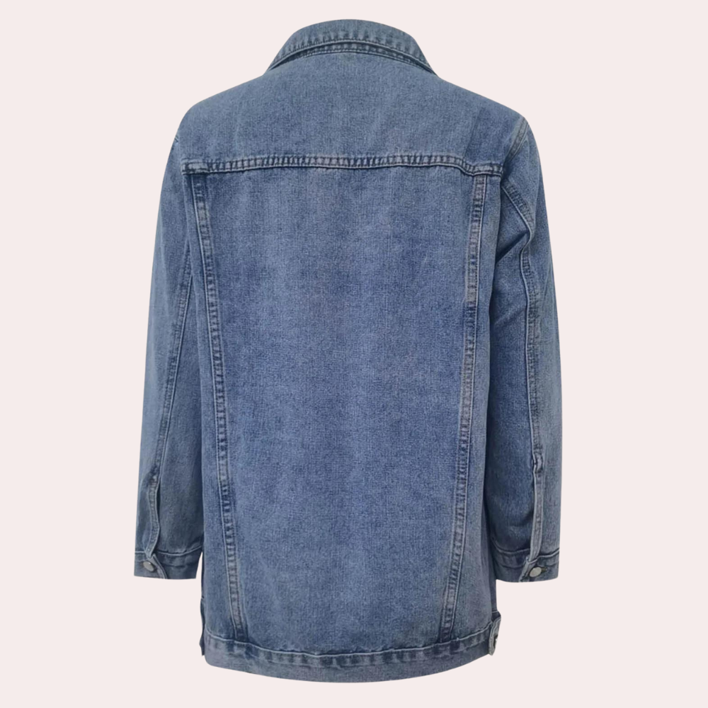 Kvinders Oversize Retrojakke med Klassisk Design 5