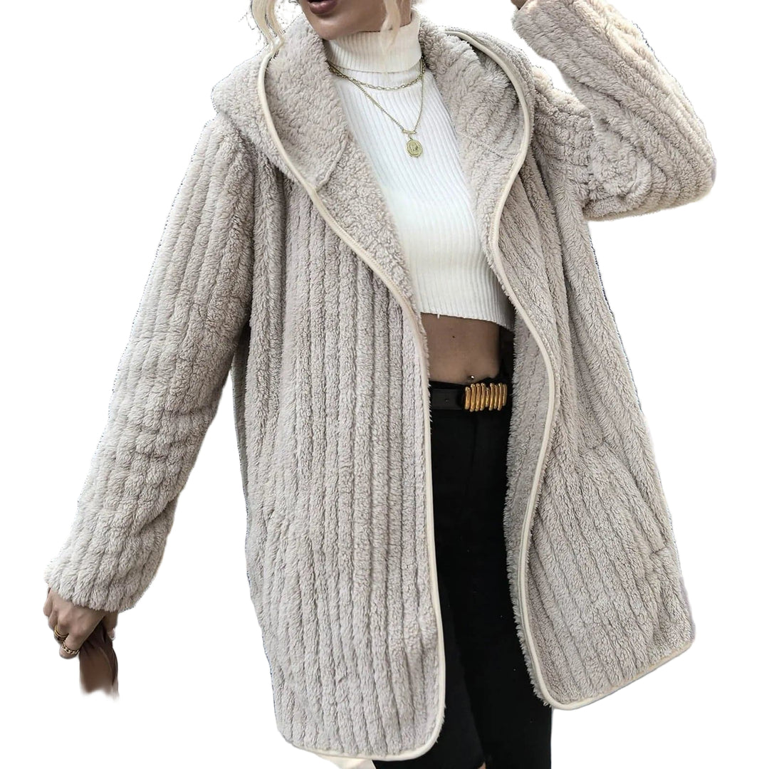 Kvinders Oversized Cardigan Fluffy Fleece 0