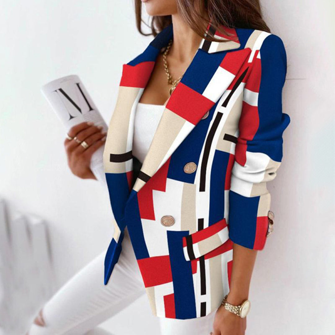 Kvinders Plaid Blazer med Termisk Foring 4