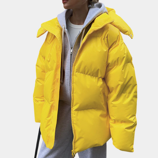 Kvinders Pufferjakke - Oversized Pasform - Quilltet Hætte - Vandafvisende 4