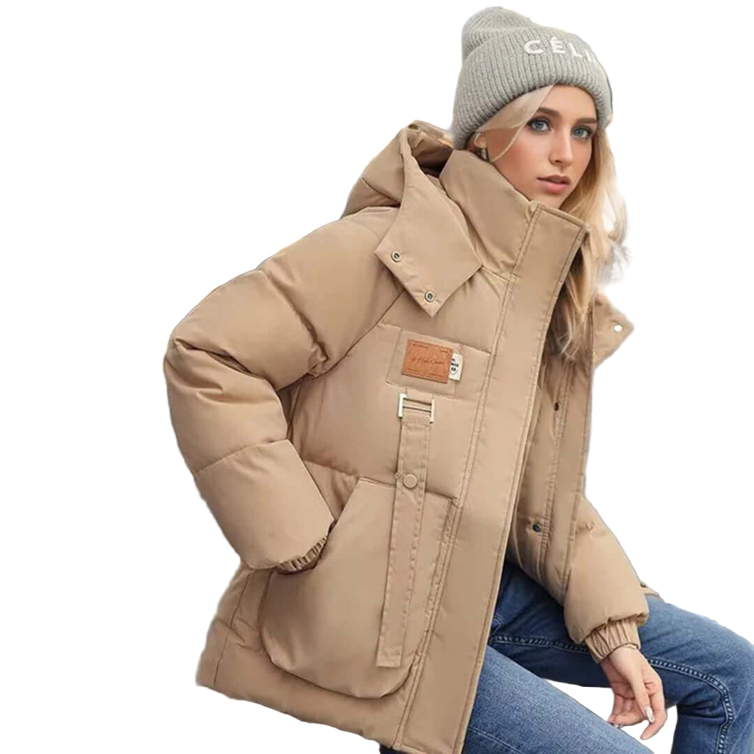 Kvinders Quilted Jakke Med Hætte 0