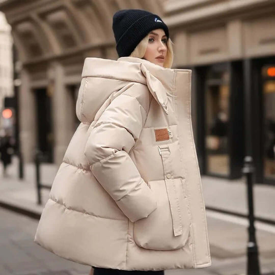 Kvinders Quilted Jakke Med Hætte 1
