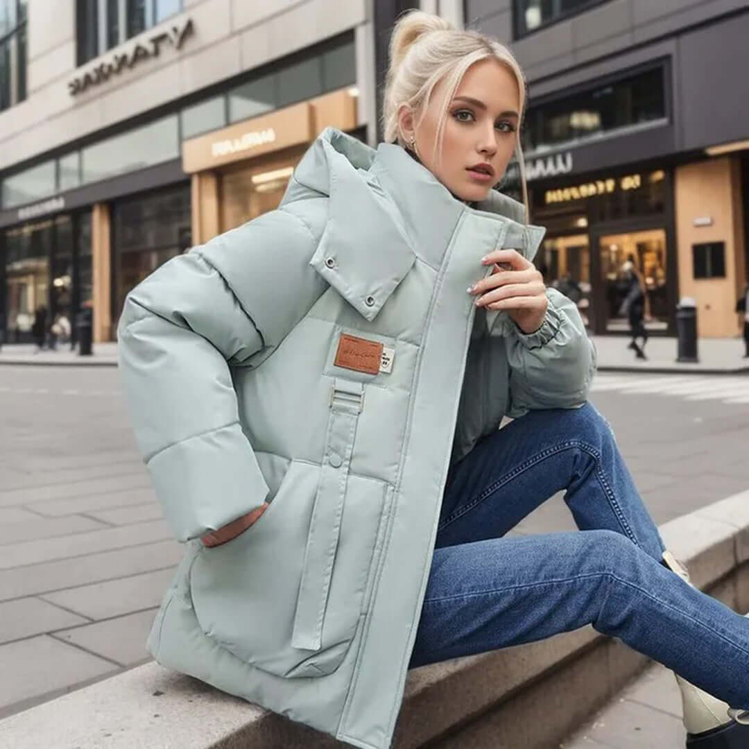 Kvinders Quilted Jakke Med Hætte 3